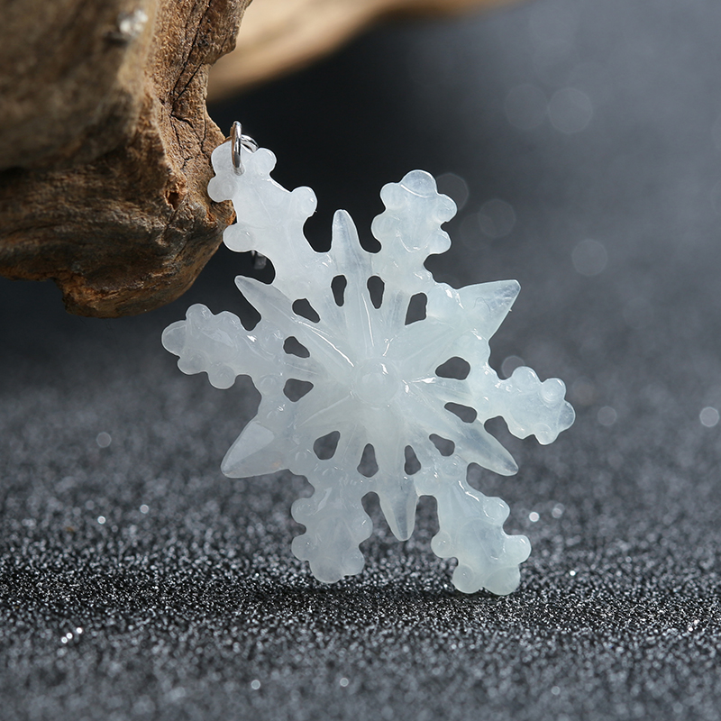 糯种翡翠雪花挂件 - 红掌柜珠宝