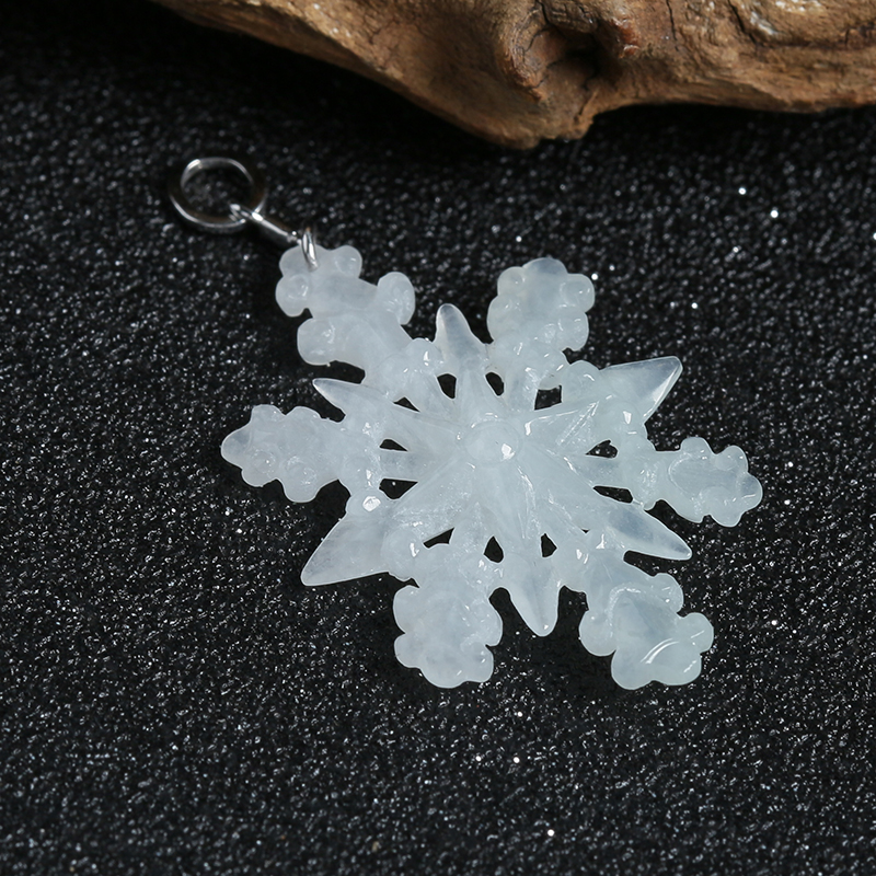 糯种翡翠雪花挂件 - 红掌柜珠宝