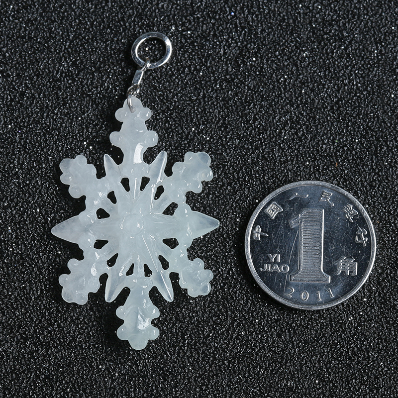 糯种翡翠雪花挂件 - 红掌柜珠宝