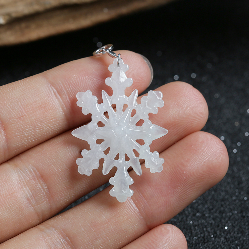 糯种翡翠雪花挂件 - 红掌柜珠宝
