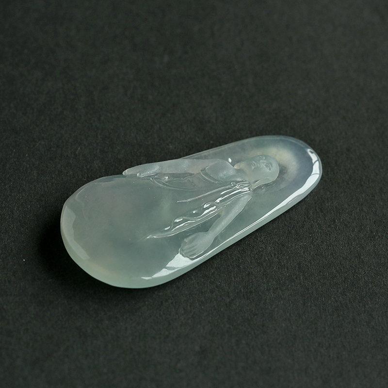 缅甸A货冰种翡翠罗汉吊坠 - 红掌柜