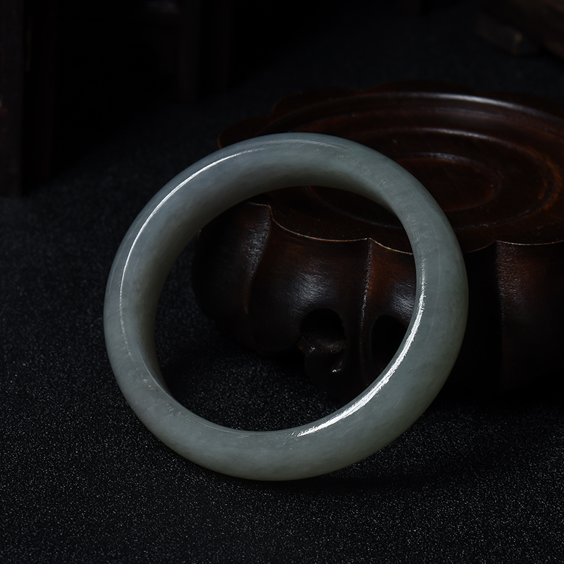 糯冰种油青翡翠贵妃镯 - 红掌柜