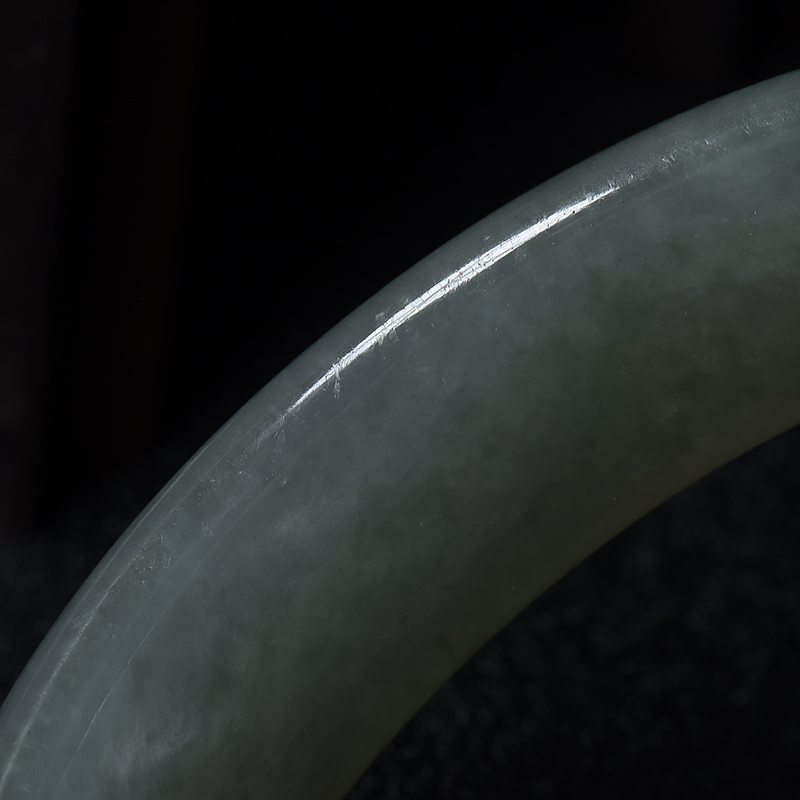 缅甸A货天然油青翡翠贵妃镯 - 红掌柜