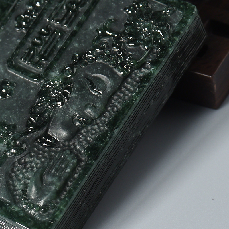 豆种墨翠挂件-红掌柜