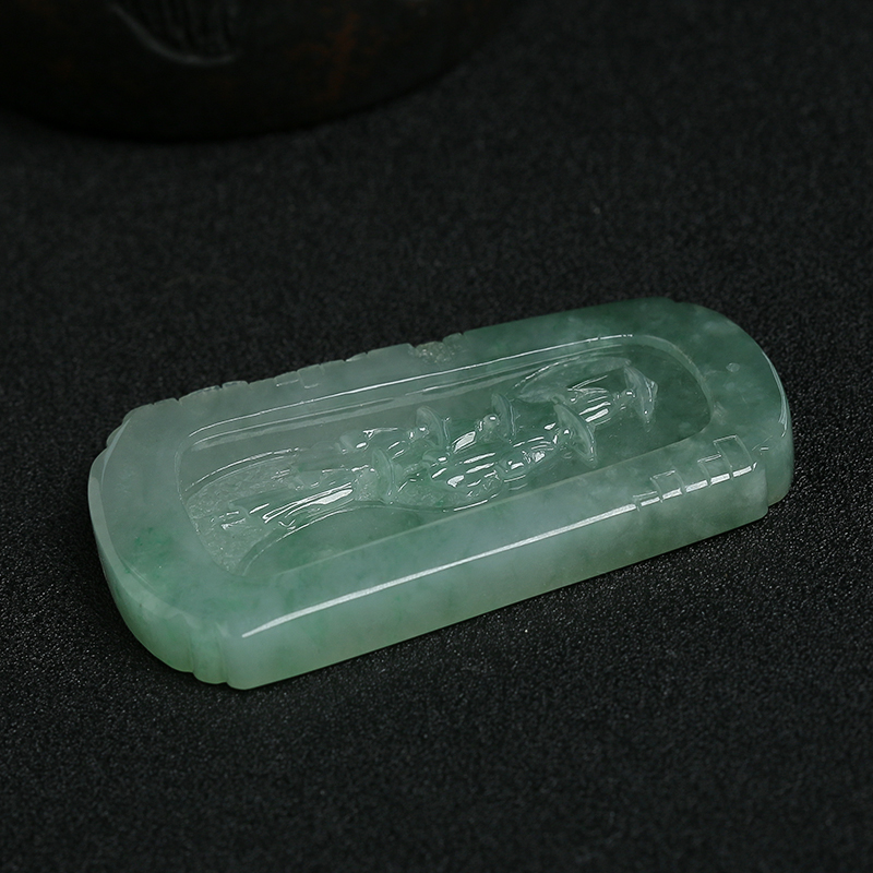 冰糯种翡翠修行牌子-红掌柜