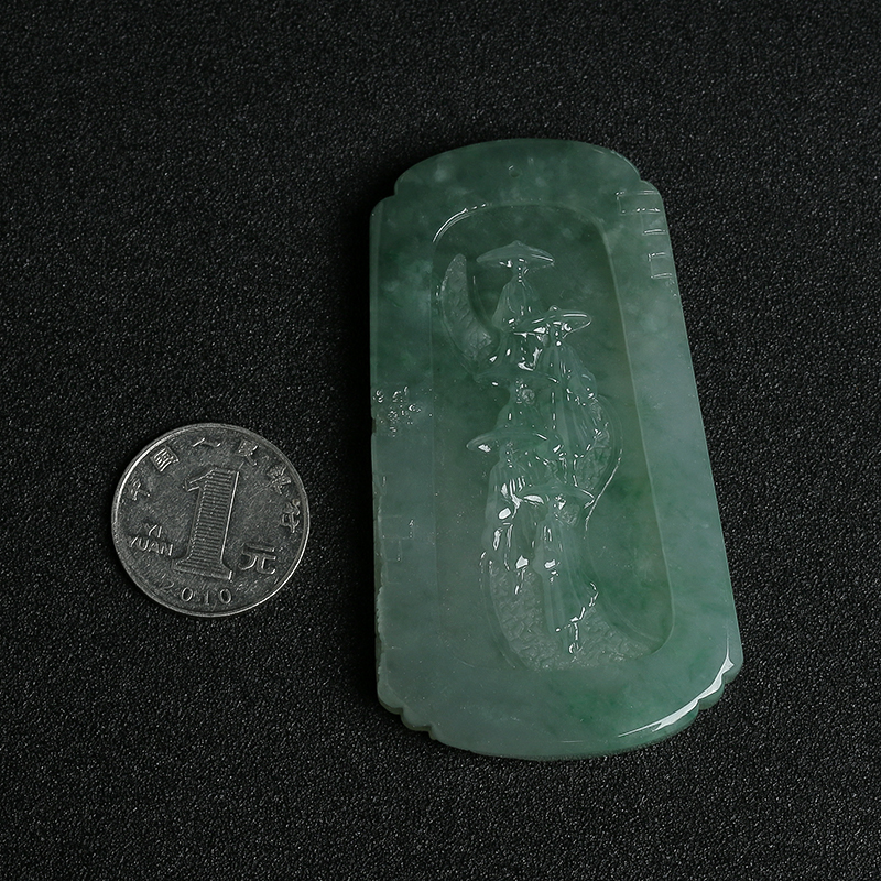 冰糯种翡翠挂件-红掌柜