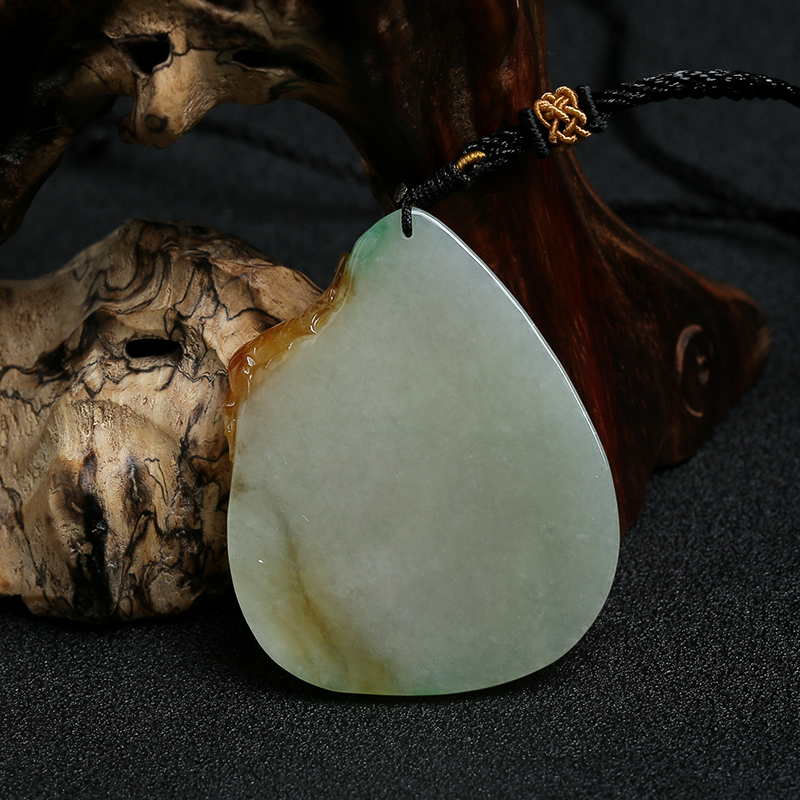 缅甸天然糯种翡翠观音挂件-红掌柜