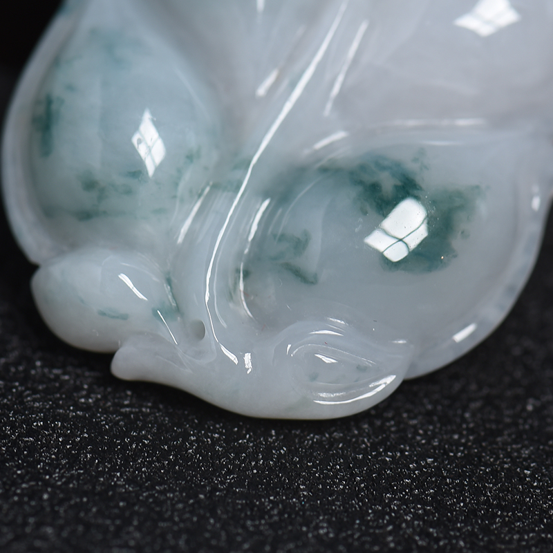 天然翡翠金枝玉叶吊坠-红掌柜