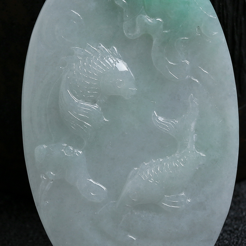 翡翠连年有余挂件 - 红掌柜