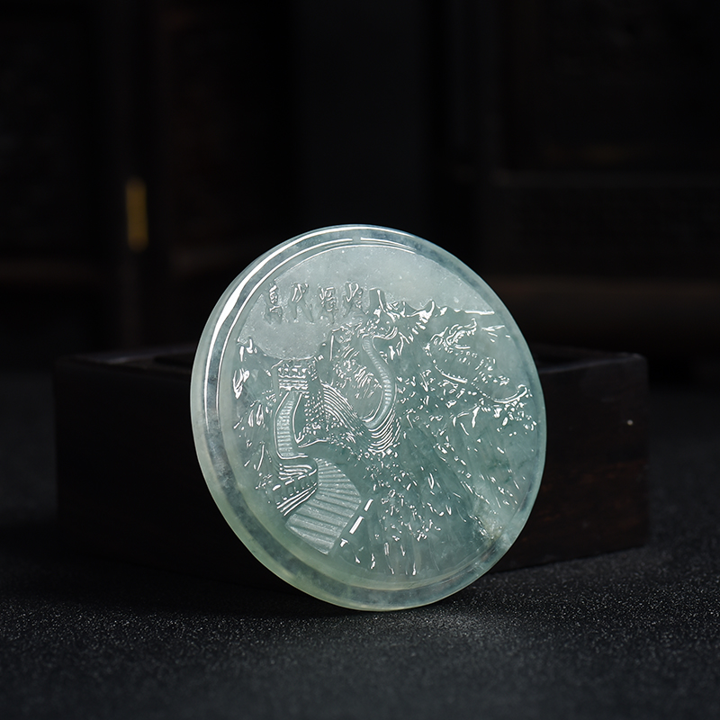 冰种翡翠万代辉煌吊坠-红掌柜