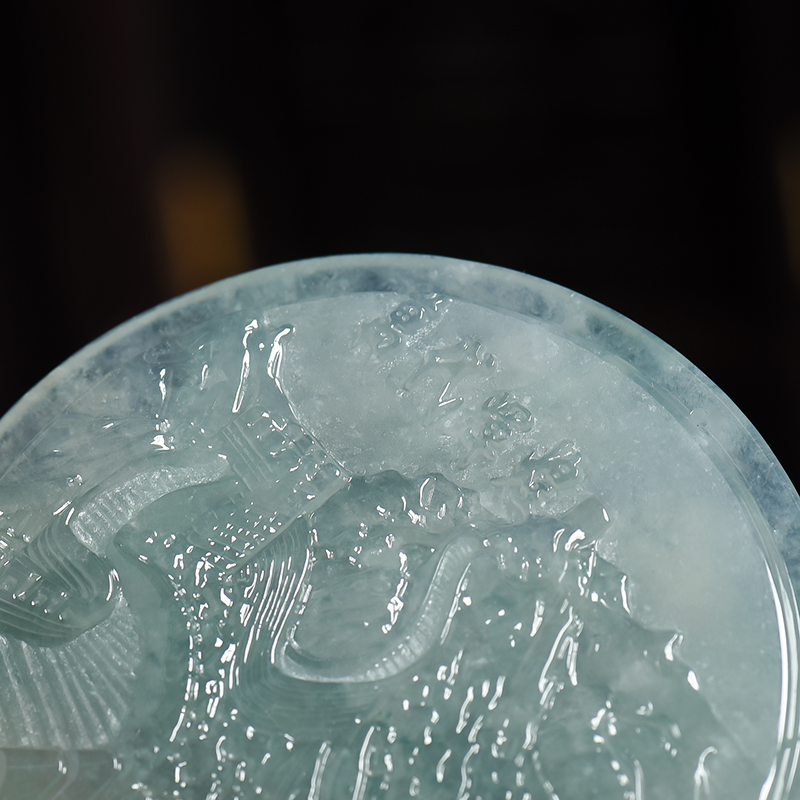 冰种浅绿翡翠万代辉煌-红掌柜