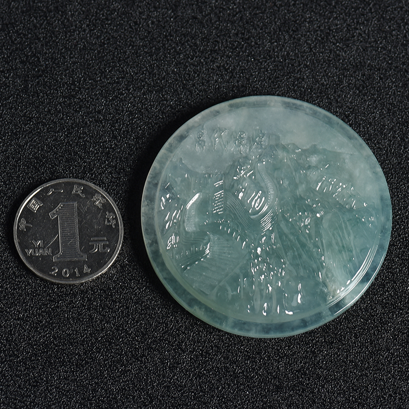 天然翡翠万代辉煌吊坠-红掌柜