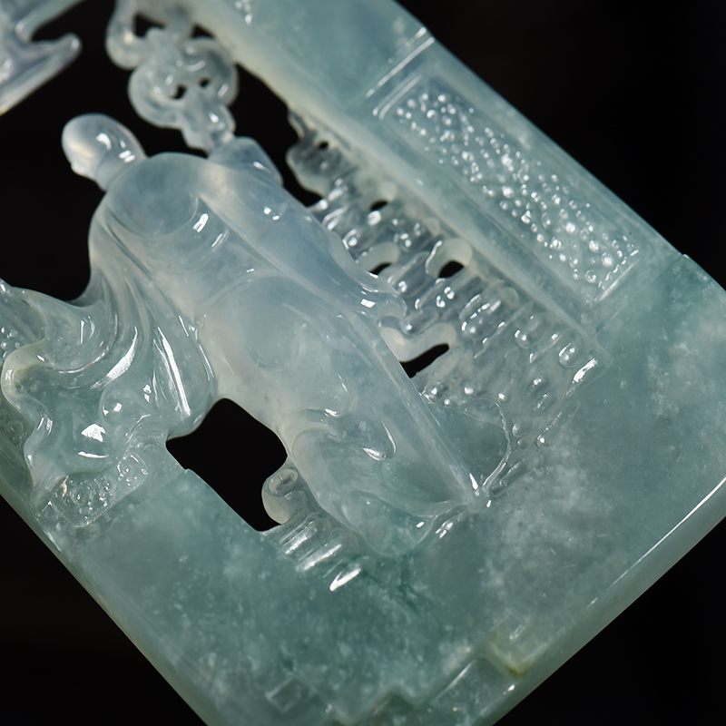 天然翡翠行者吊坠-红掌柜