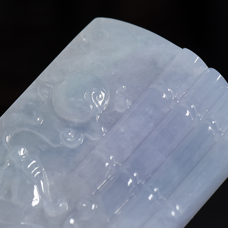 糯种浅紫翡翠吊坠-红掌柜