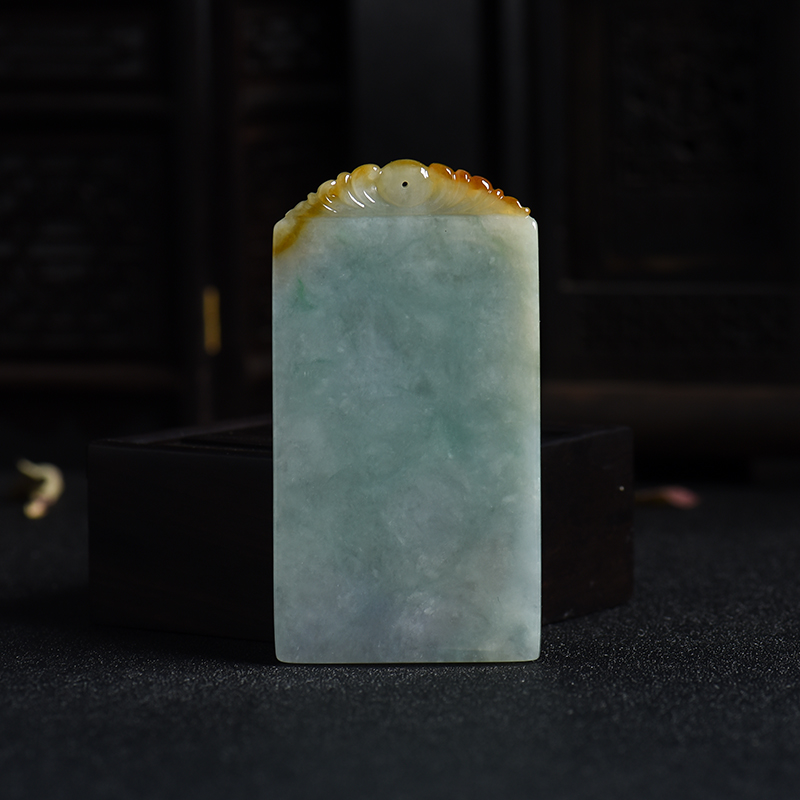 糯种浅绿翡翠一帆风顺-红掌柜