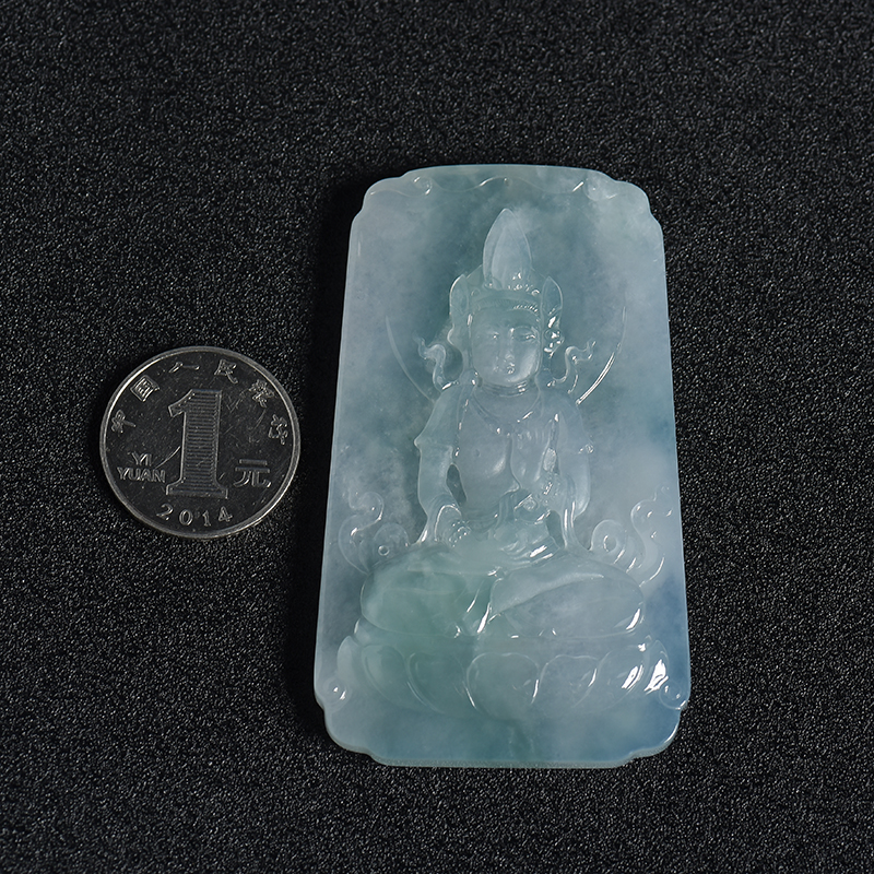 缅甸翡翠普贤吊牌-红掌柜