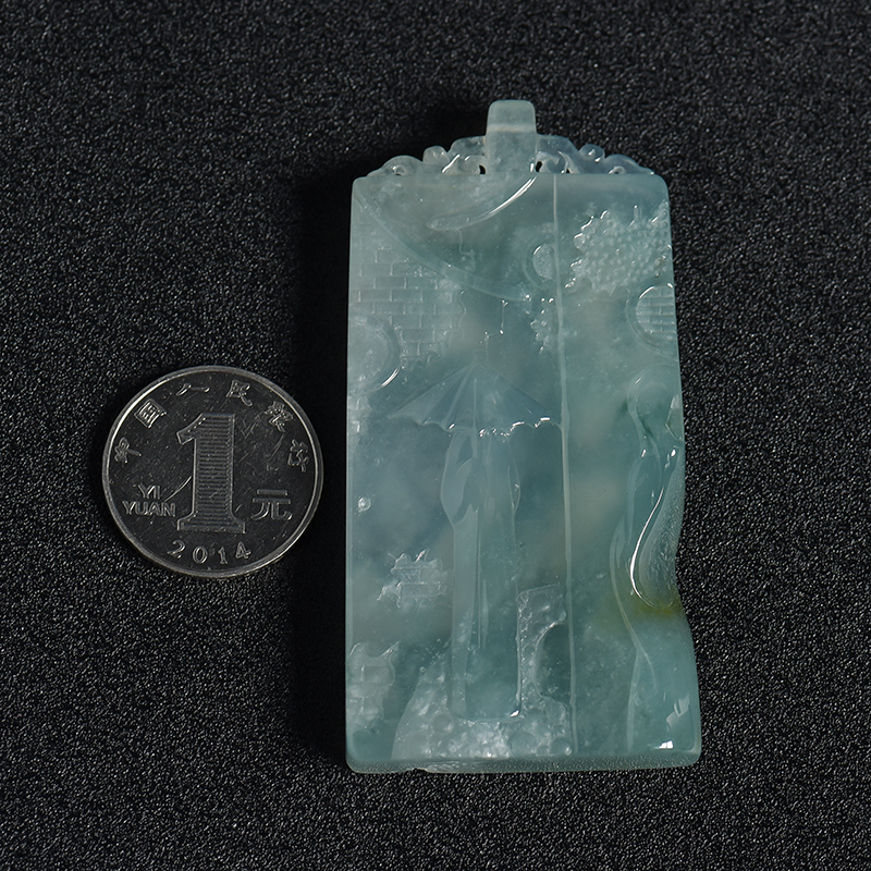 缅甸天然翡翠挂件-红掌柜