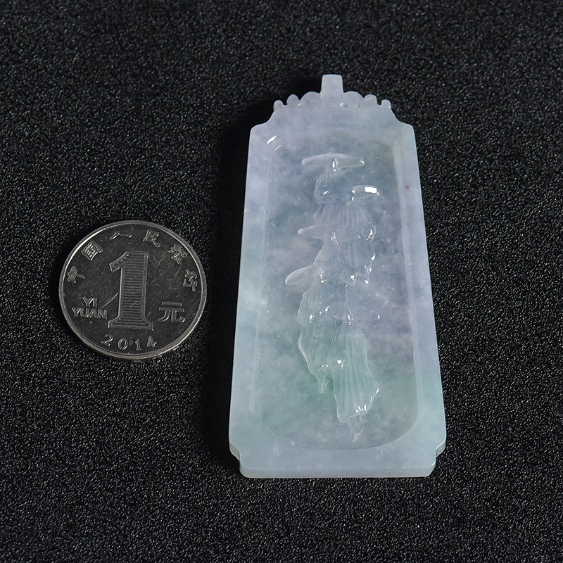 缅甸翡翠修行吊牌-红掌柜