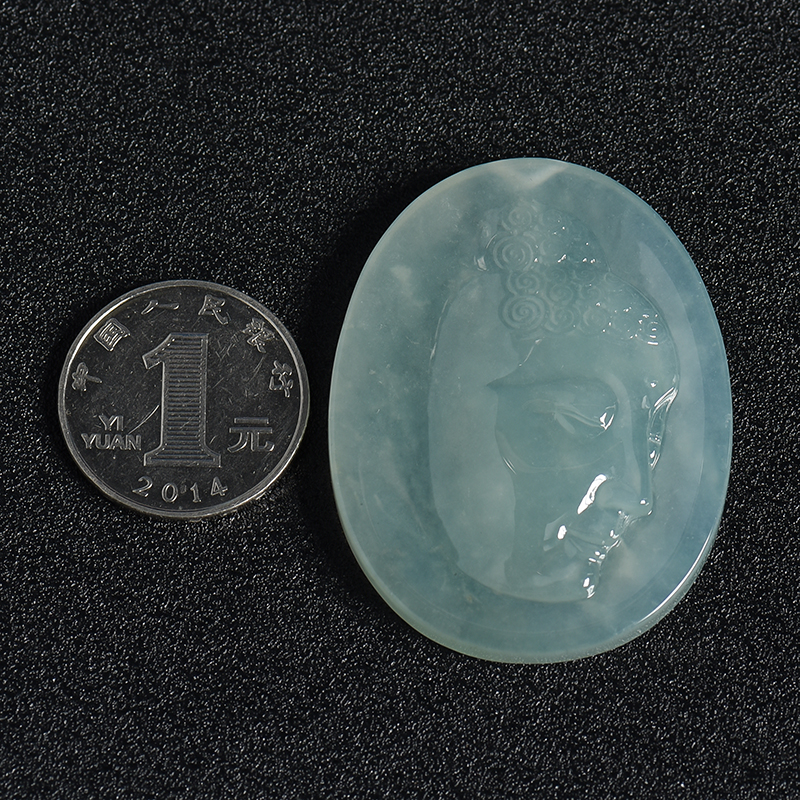 天然翡翠佛头吊坠-红掌柜