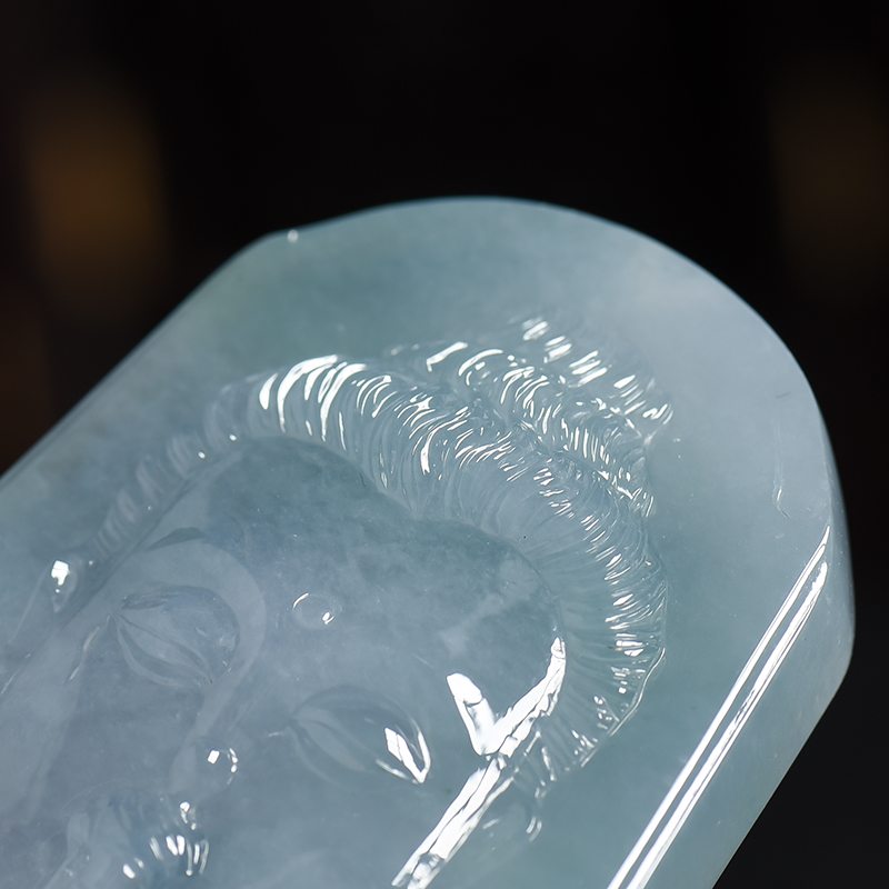 糯冰种浅翡翠一心向佛-红掌柜