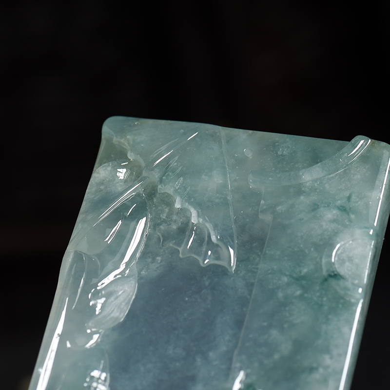 冰种飘花翡翠吊牌-红掌柜