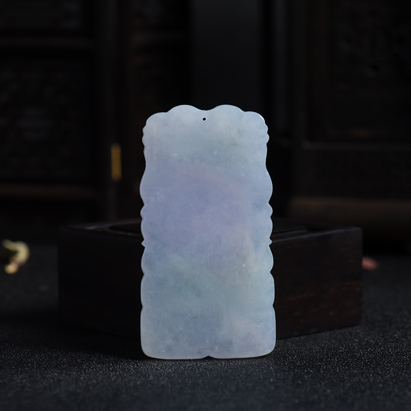 糯冰种翡翠福在眼前吊牌-红掌柜