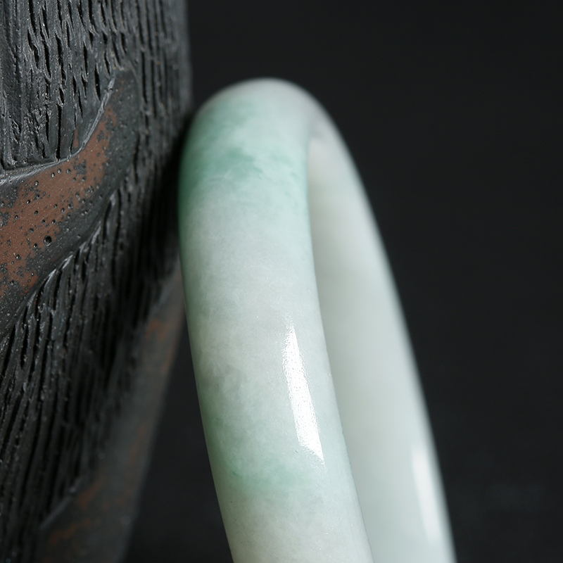 缅甸A货天然糯种翡翠圆镯 - 红掌柜