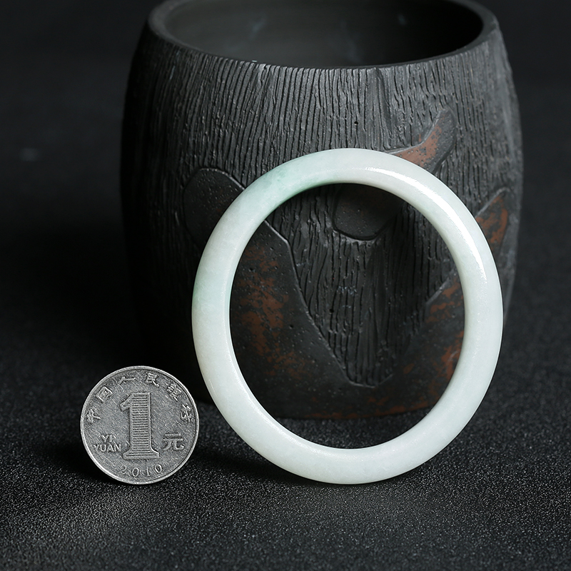 缅甸A货糯种翡翠圆镯 - 红掌柜