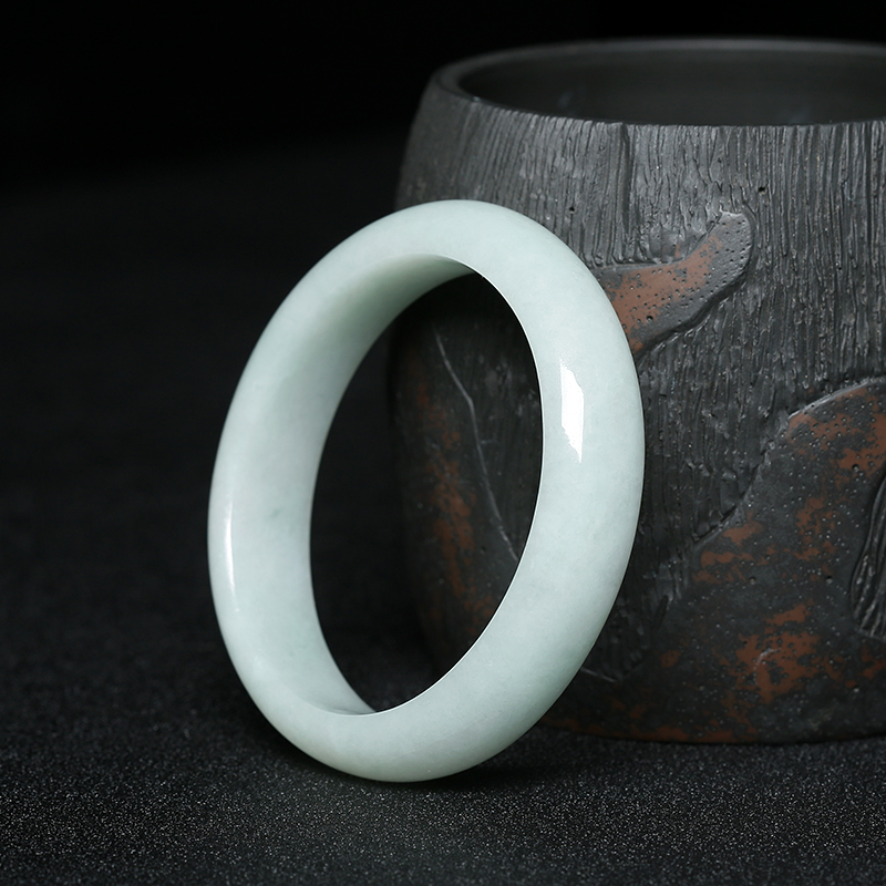 豆种飘花翡翠贵妃镯 - 红掌柜