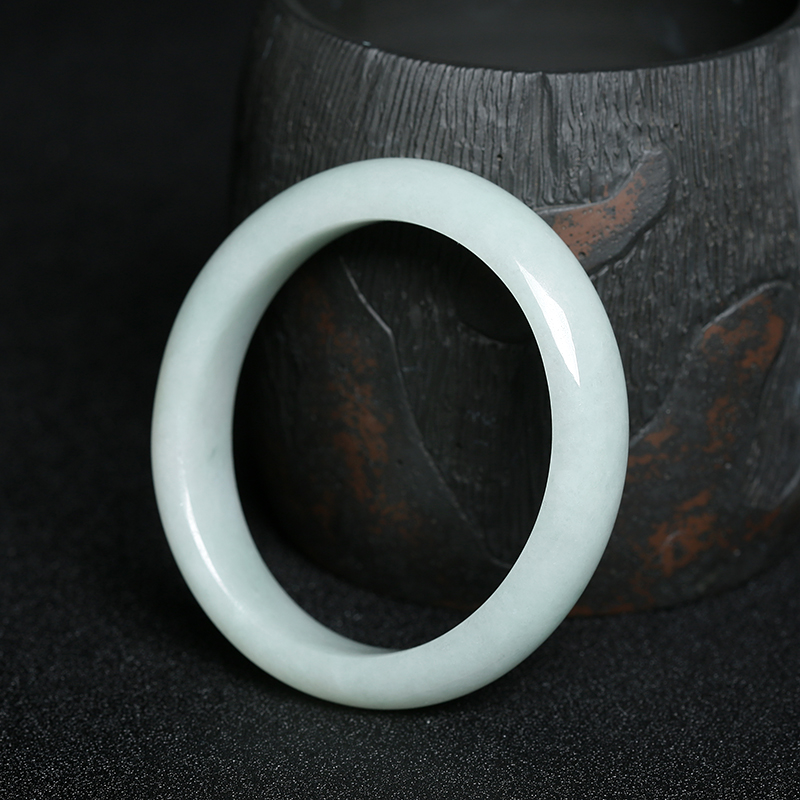 豆种飘花翡翠贵妃镯 - 红掌柜