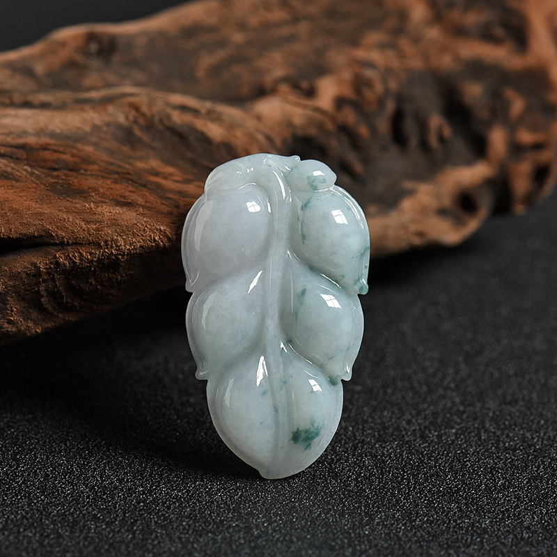 糯种飘花翡翠金枝玉叶吊坠-红掌柜