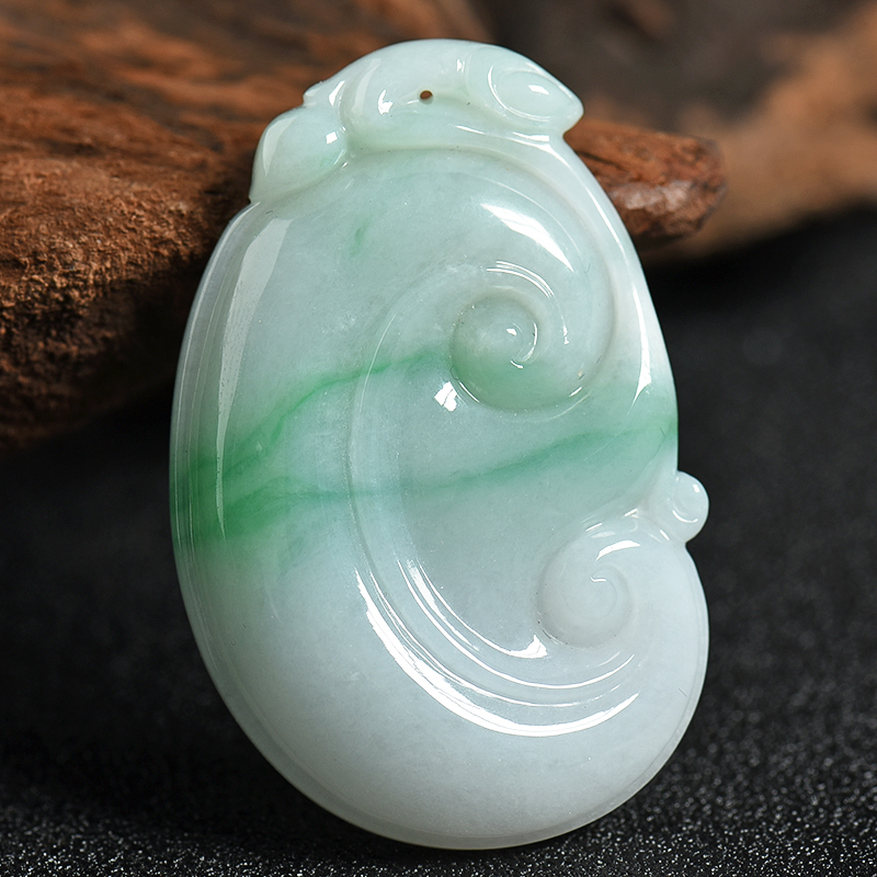 糯种翡翠如意吊坠-红掌柜