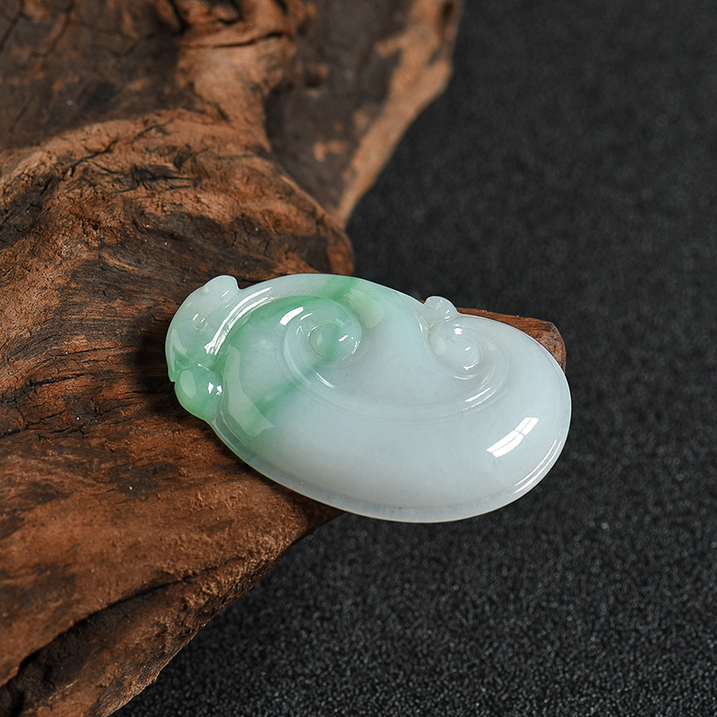 糯种白底青翡翠如意-红掌柜