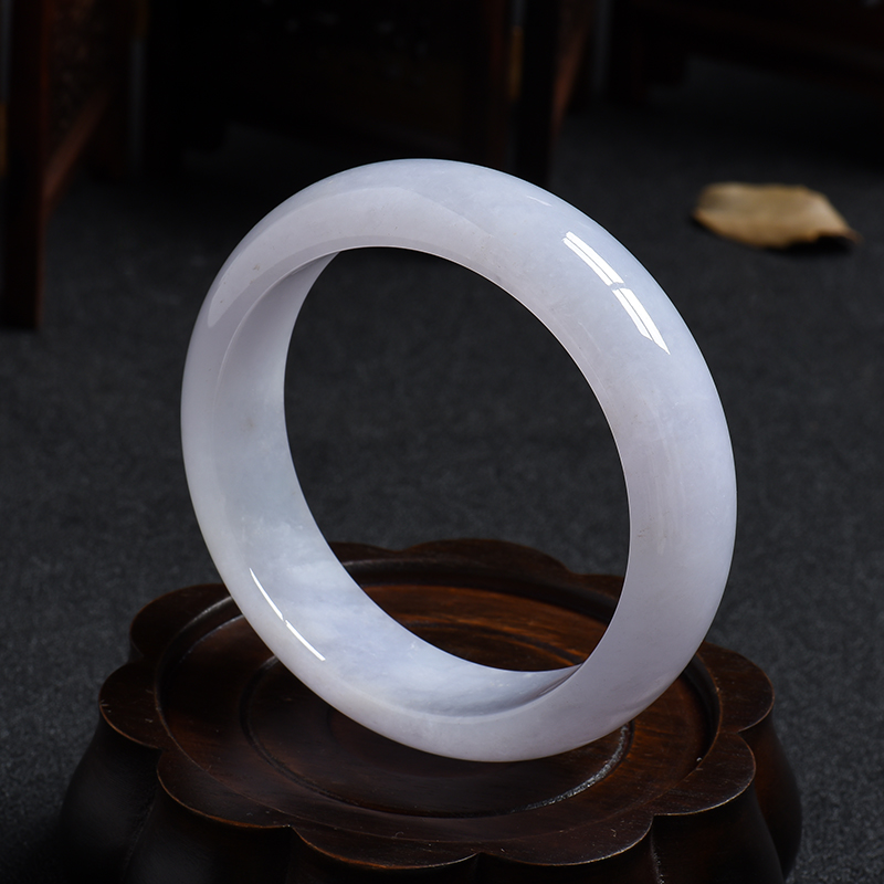 缅甸A货天然糯种春色翡翠手镯 - 红掌柜