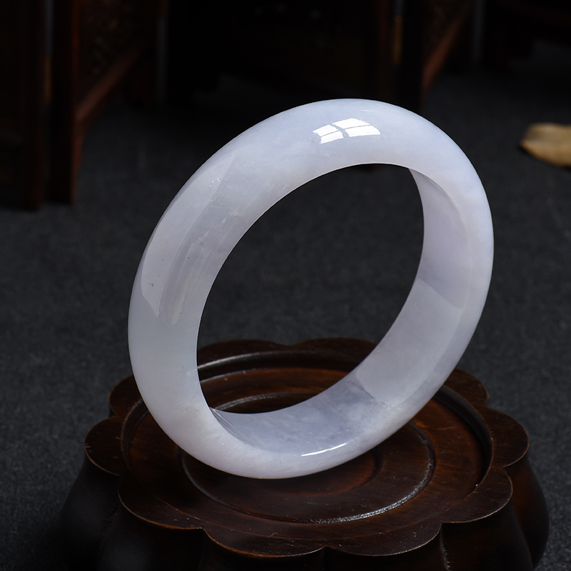 A货天然糯种春色翡翠手镯 - 红掌柜