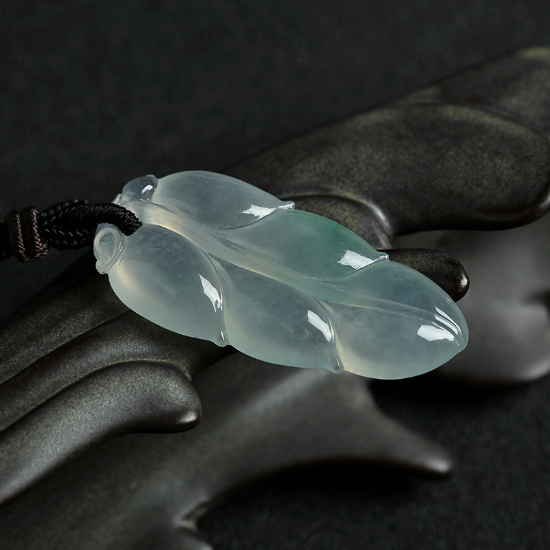 缅甸A货天然糯冰种翡翠吊坠 - 红掌柜