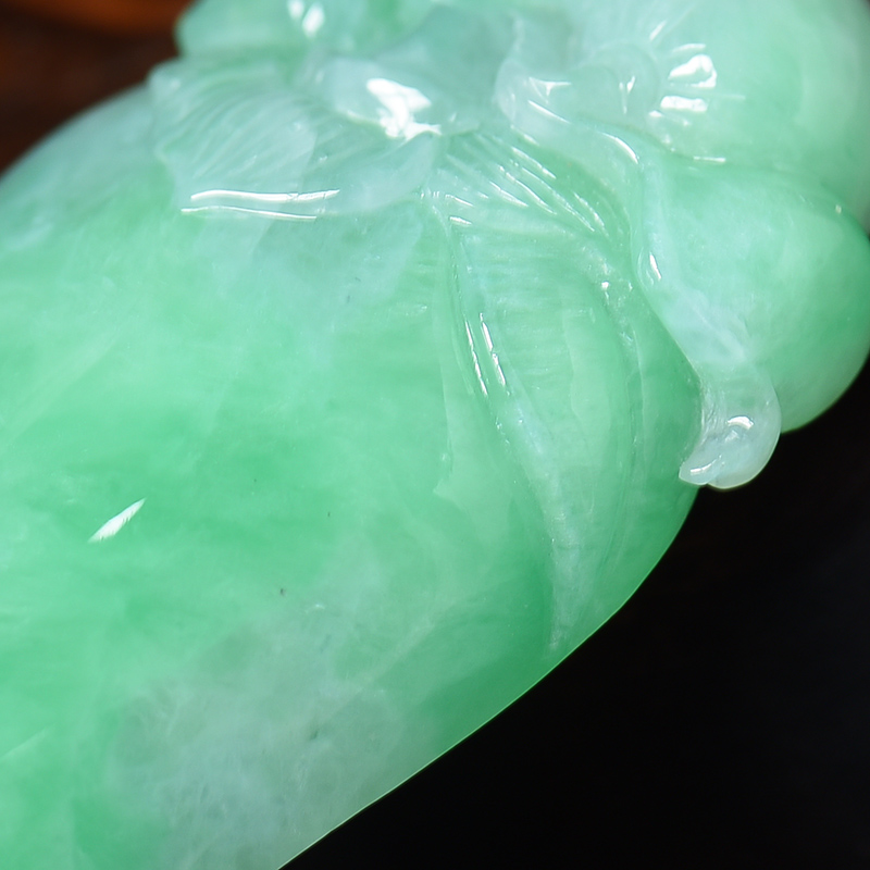 缅甸A货天然糯种翡翠吊坠 - 红掌柜