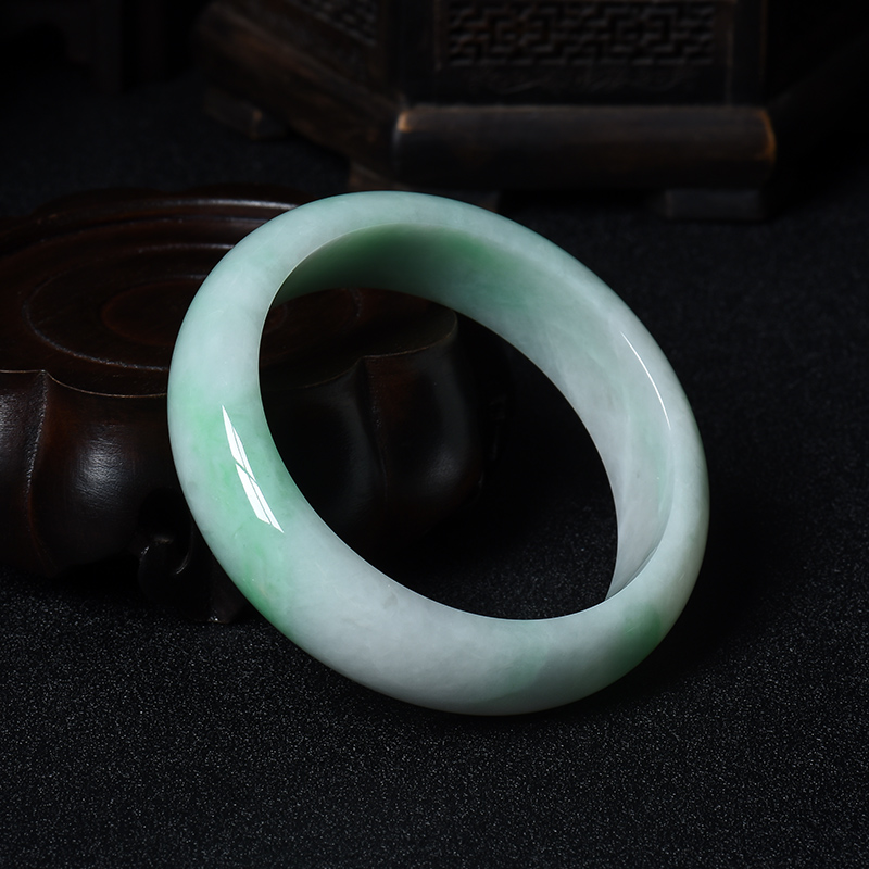 天然糯种白底青翡翠福镯-红掌柜