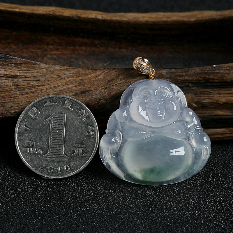 18K金翡翠佛吊坠-红掌柜