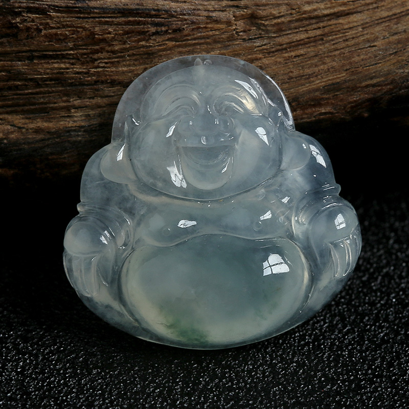 缅甸天然冰糯种飘花翡翠吊坠-红掌柜