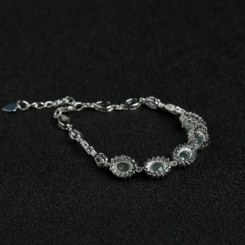 缅甸天然冰种晴水翡翠手链-红掌柜