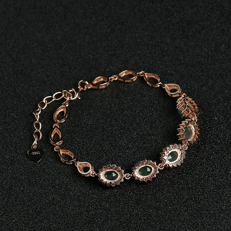 缅甸天然冰种晴水翡翠手链-红掌柜