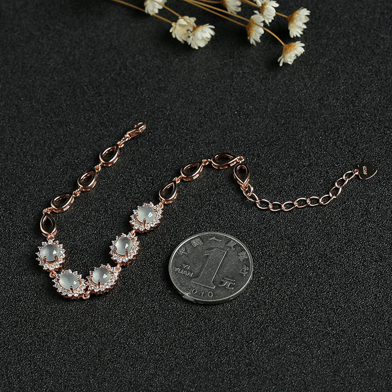 冰种晴水翡翠手链-红掌柜