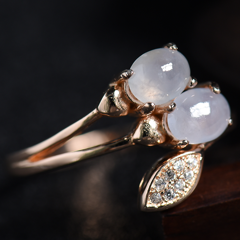 糯冰种翡翠戒指 - 红掌柜