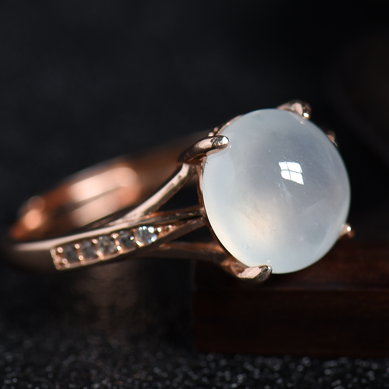 糯冰种翡翠戒指 - 红掌柜