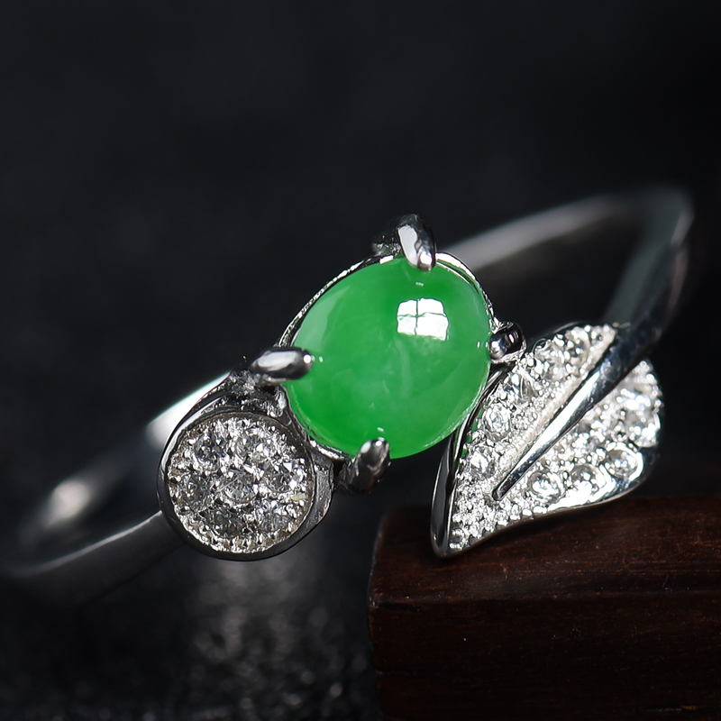 糯冰种翡翠戒指 - 红掌柜