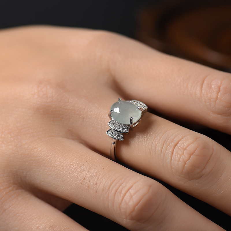 缅甸A货翡翠戒指 - 红掌柜