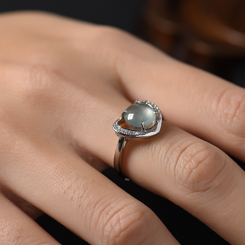 缅甸A货冰种翡翠戒指 - 红掌柜