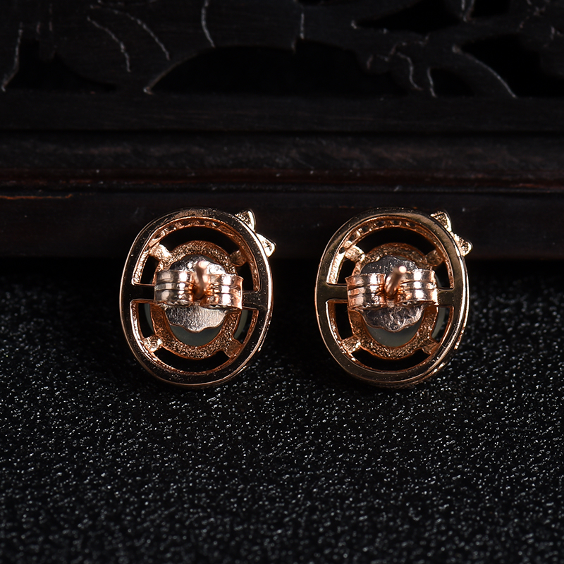 翡翠耳钉-红掌柜