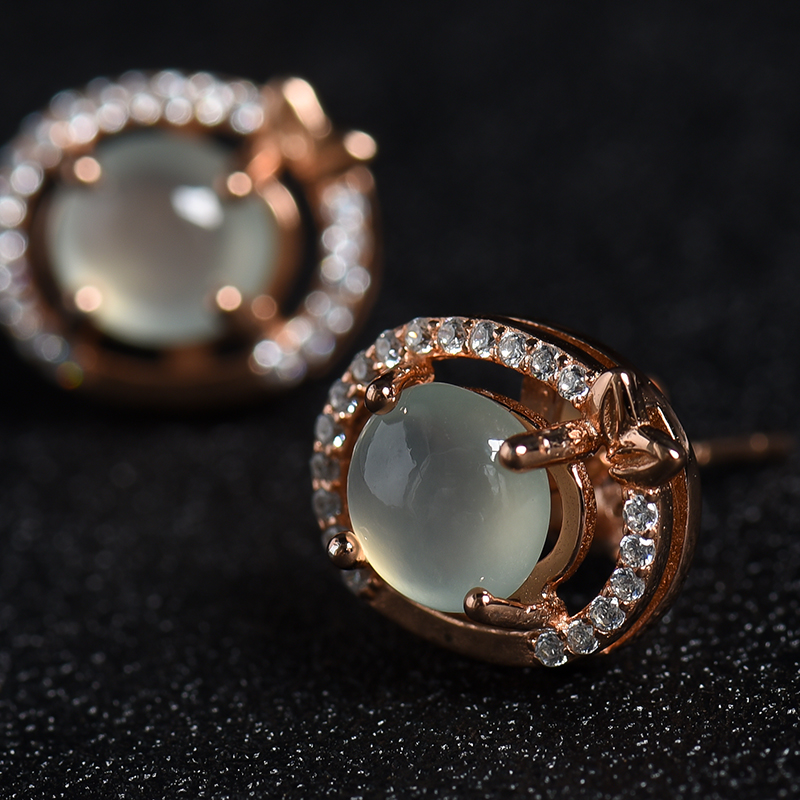 天然冰种翡翠耳钉-红掌柜